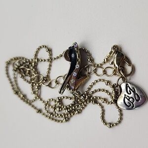 Elegant Gold Tone High Heel‎ Pendant Necklace Betsey Johnson